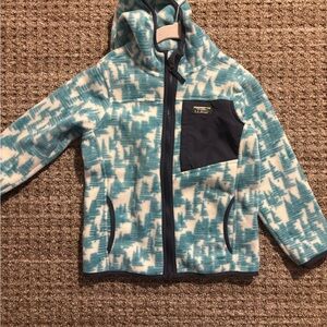 L.L. Bean Teal and White Hooded Jacket